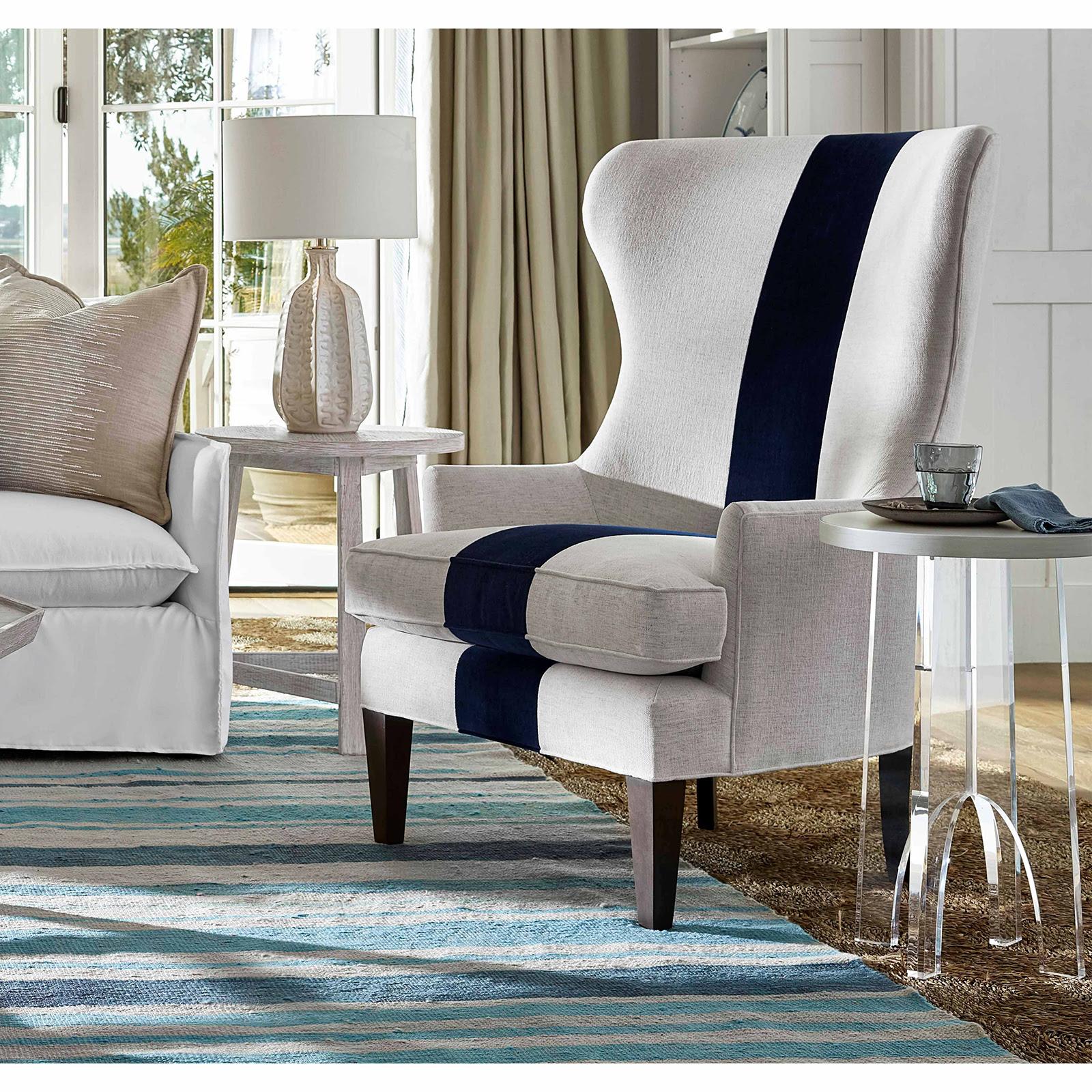 Tommy hilfiger wingback chair with stripe discount